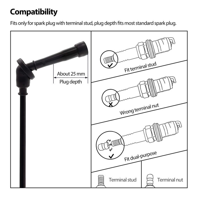 1PZ CW1-X01 Ignition Coil Spark Plug Replacement for Yamaha Raptor 660R Grizzly Rhino 660 YFM660 YXR660 2001 2002 2003 2004 2005 2006 2007 2008 - Image 2